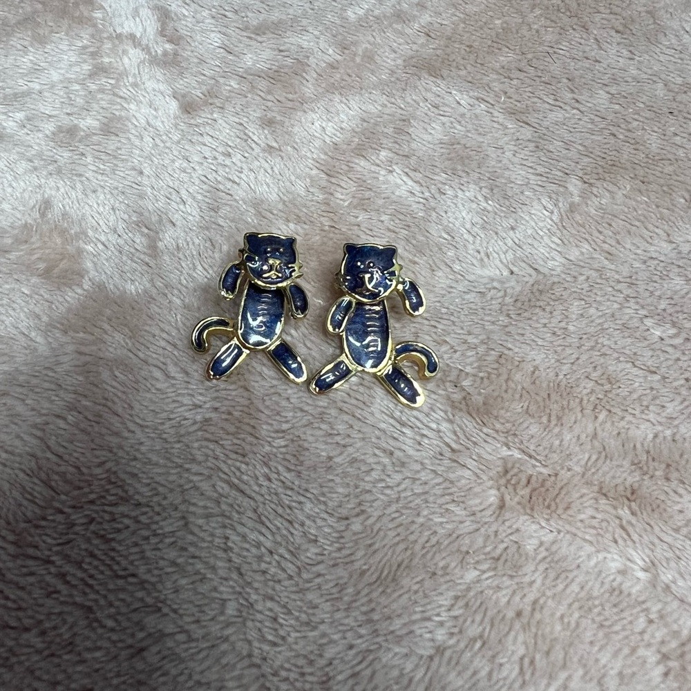 Vintage Edgar Berebi kitty cat earrings